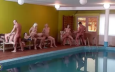 Marya, Judi And Odette In Eight Mature Women Get Eight Hard Cocks To Munch Vulnerable To hand The Pool